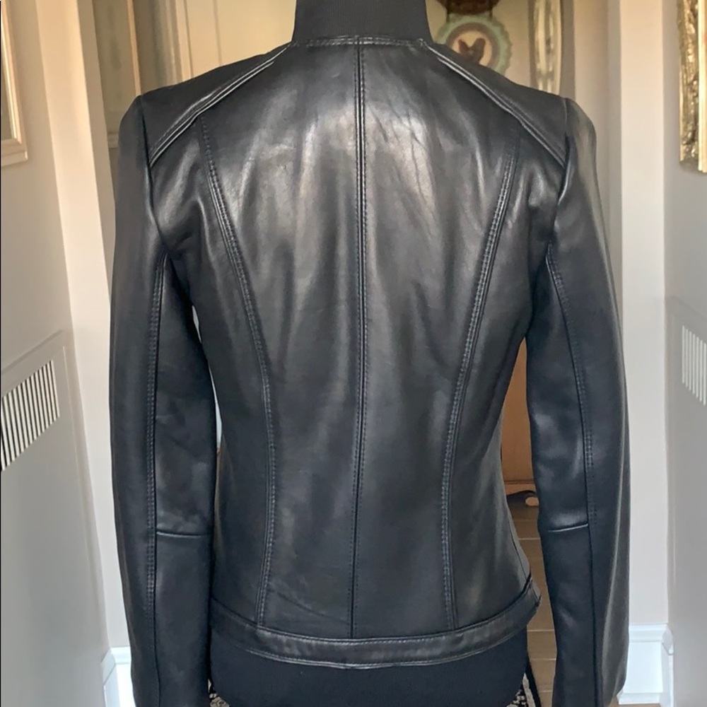 NWOT Michael Kors Black Leather Jacket - Picture 5 of 7